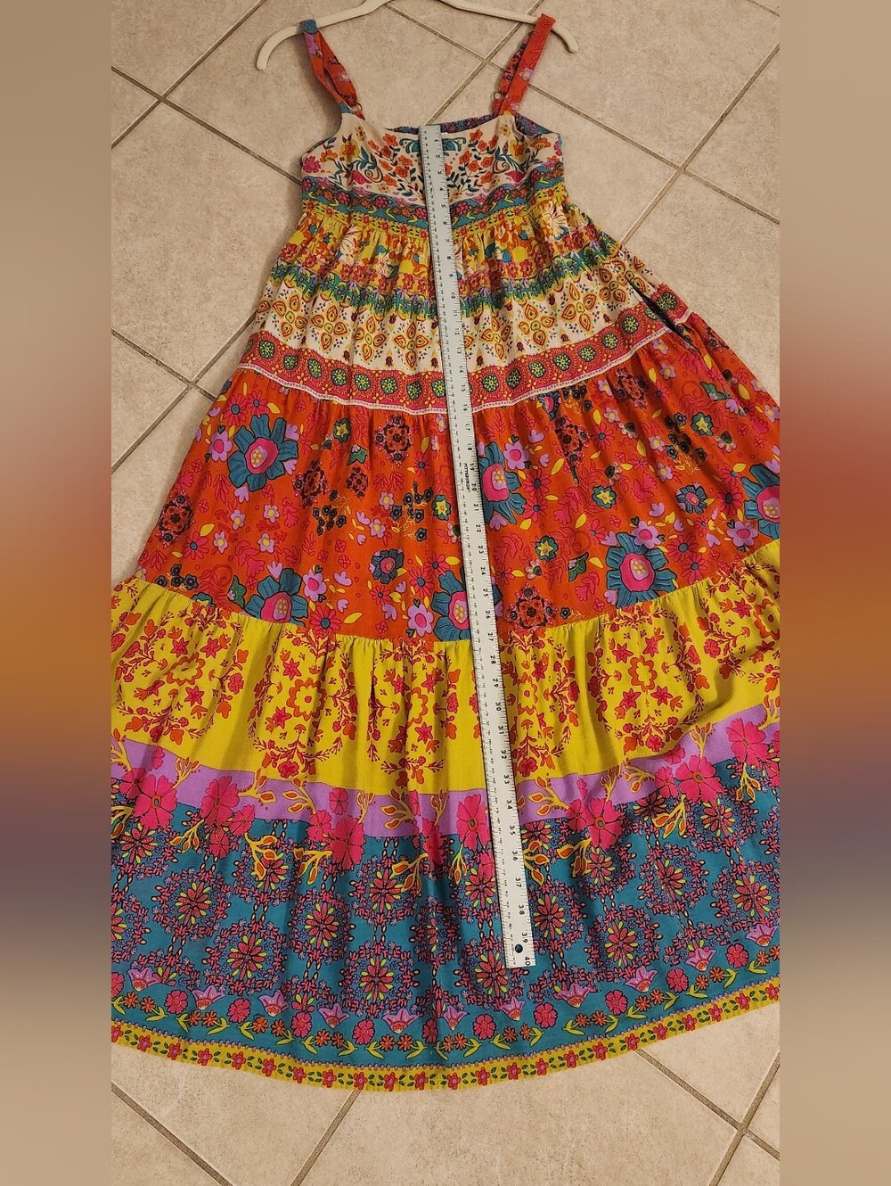 Natural Life Strappy Maxi Dress Size Xs Adjustable Straps Colorful Fun - Picture 8 of 13
